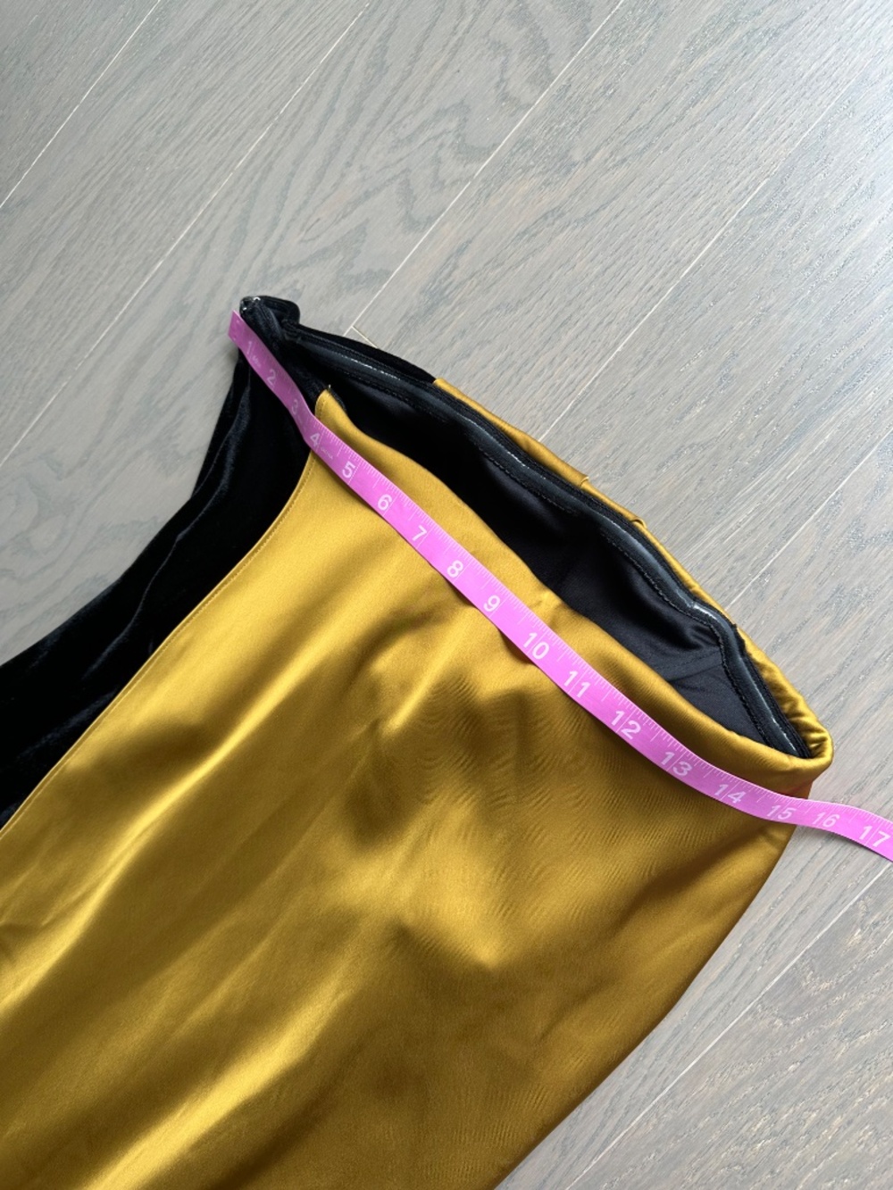 Et Ochs MARILYN Patina Black Yellow Velvet Strapless Maxi Dress Gown - Size 6 - Picture 9 of 11